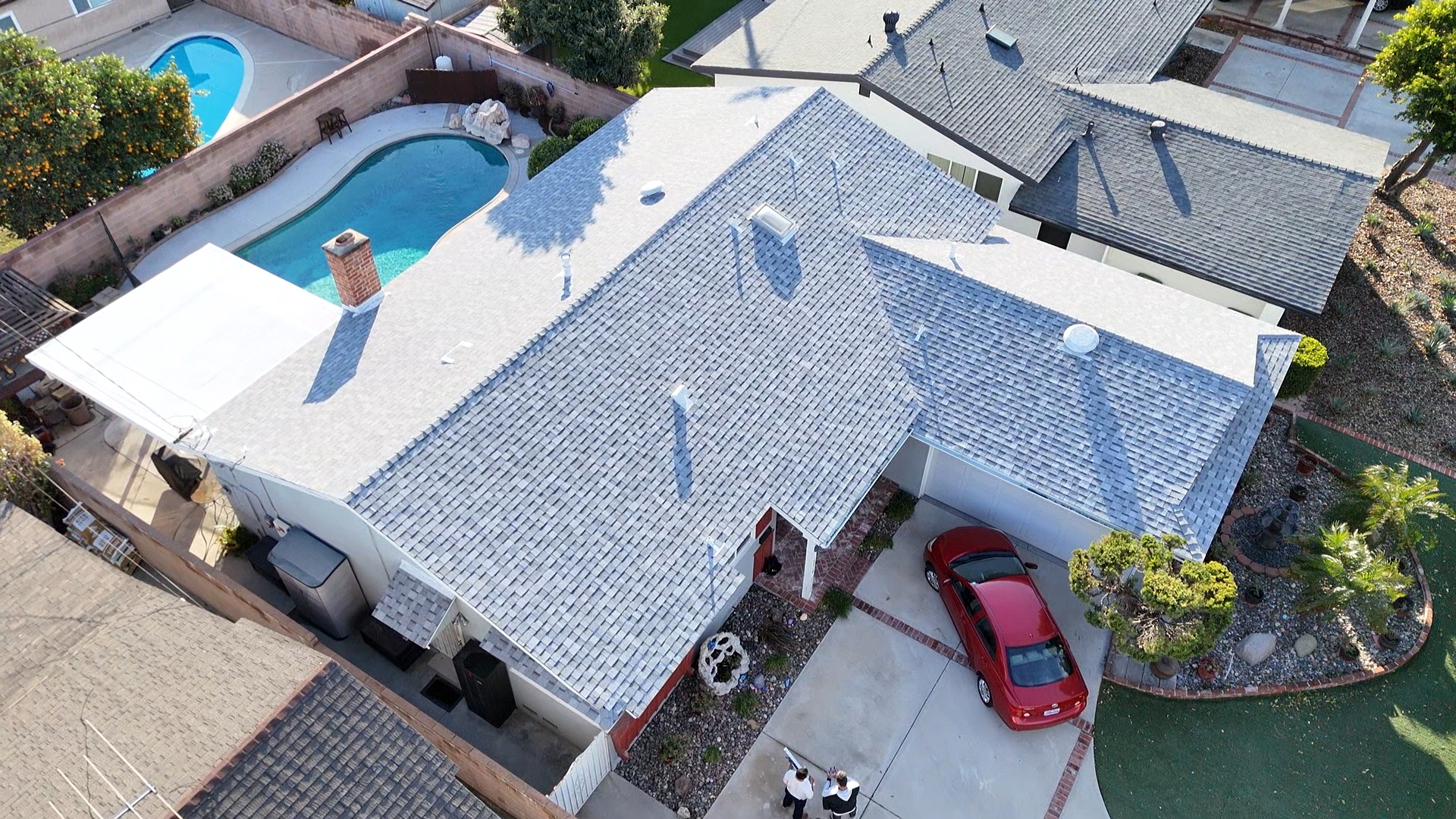 Roof detail on a completed Northridge replacement