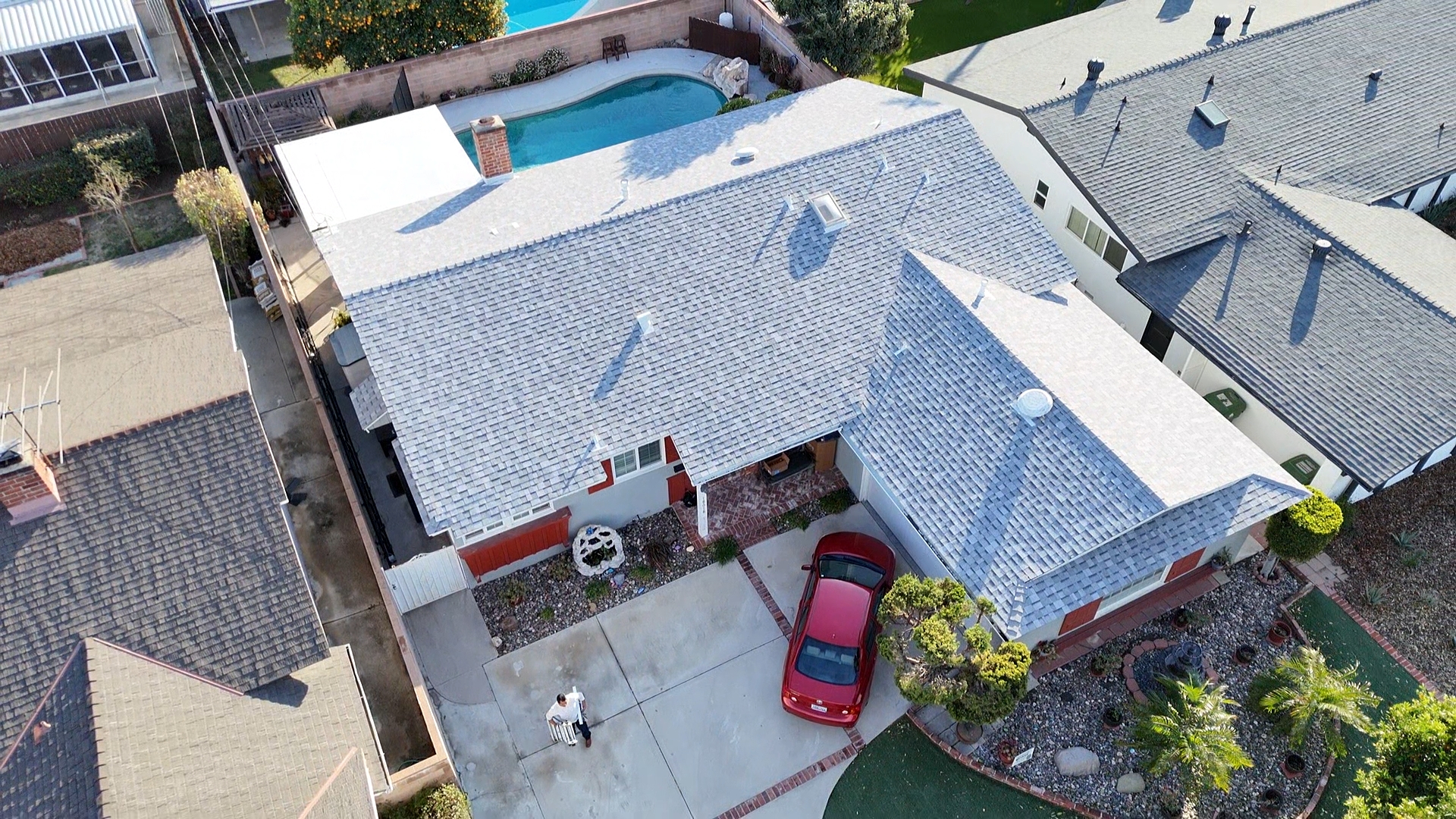 Completed roof replacement in Northridge, Los Angeles